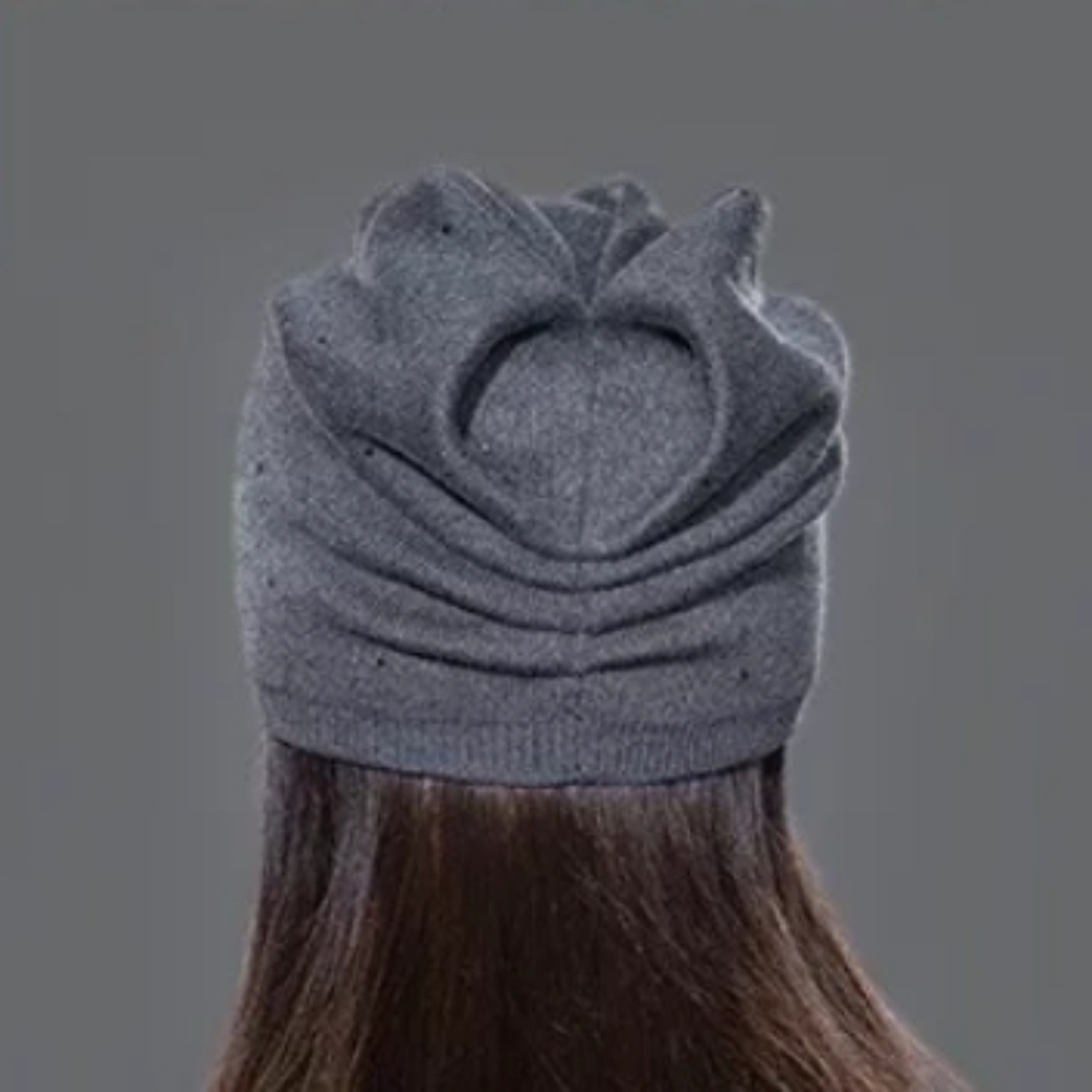 Double Layer Grey Beanie - Picture 3 of 3